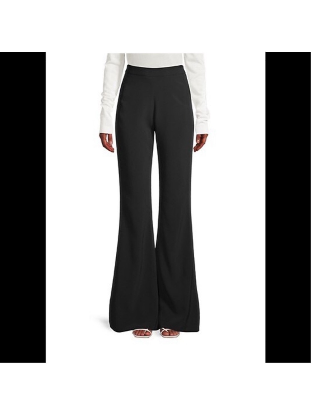 Brandon Maxwell Black High-Rise Flared Trousers